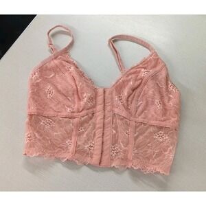Colsie Womens Coral Lace Corset Bralette, Size Xs